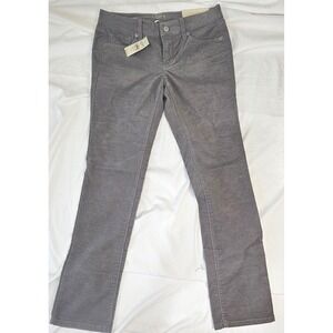 NWT Loft Modern Straight Grey Corduroy Pants Size 26/2P Petite Low Rise Stretch